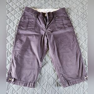 Womens Lee Riders Comfort Waist Blue Capris Sz 12